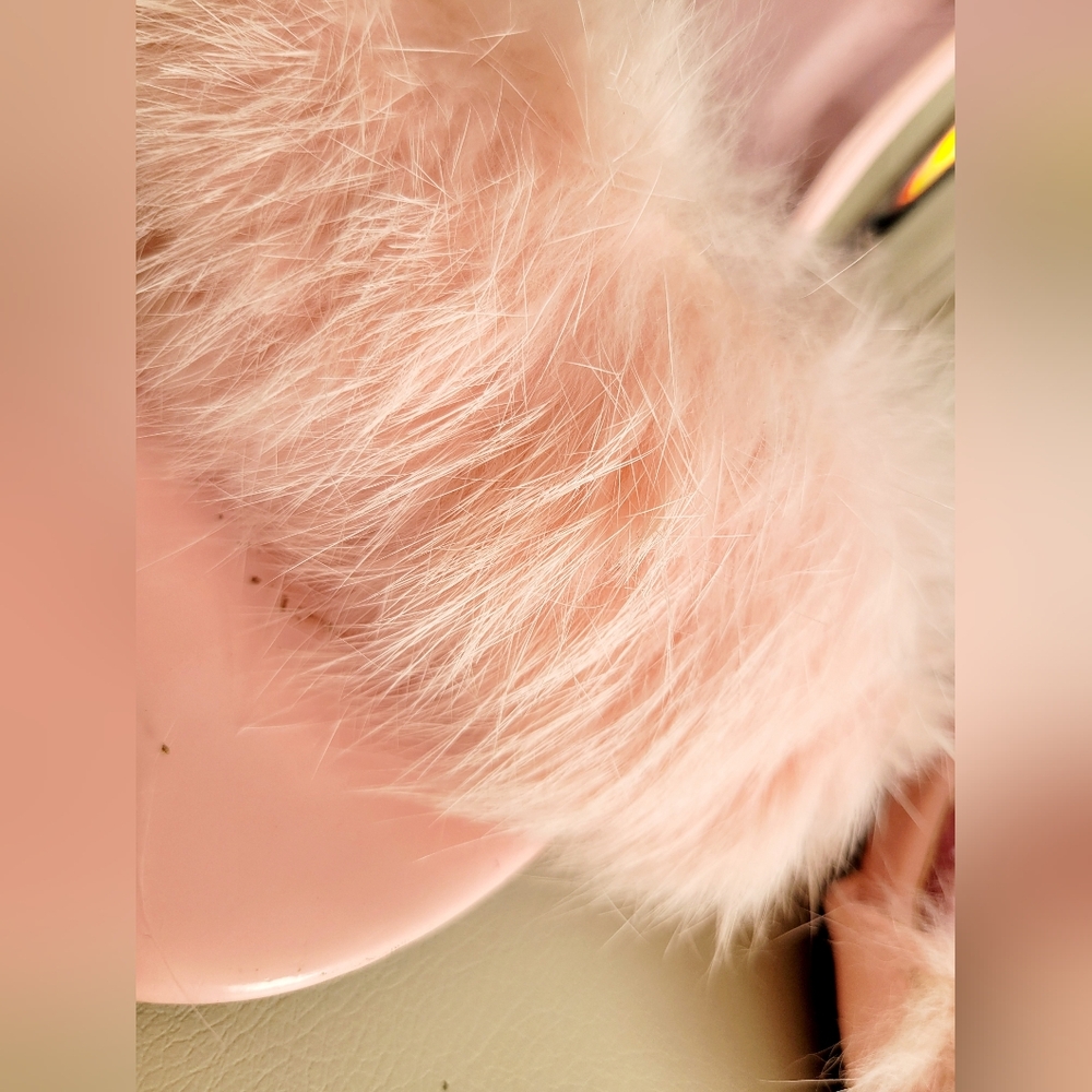 Forever 21 Boudoir/Sexy Barbie Pink Rabbit Fur Clear Heeled Sandals 8.5 - Picture 11 of 16